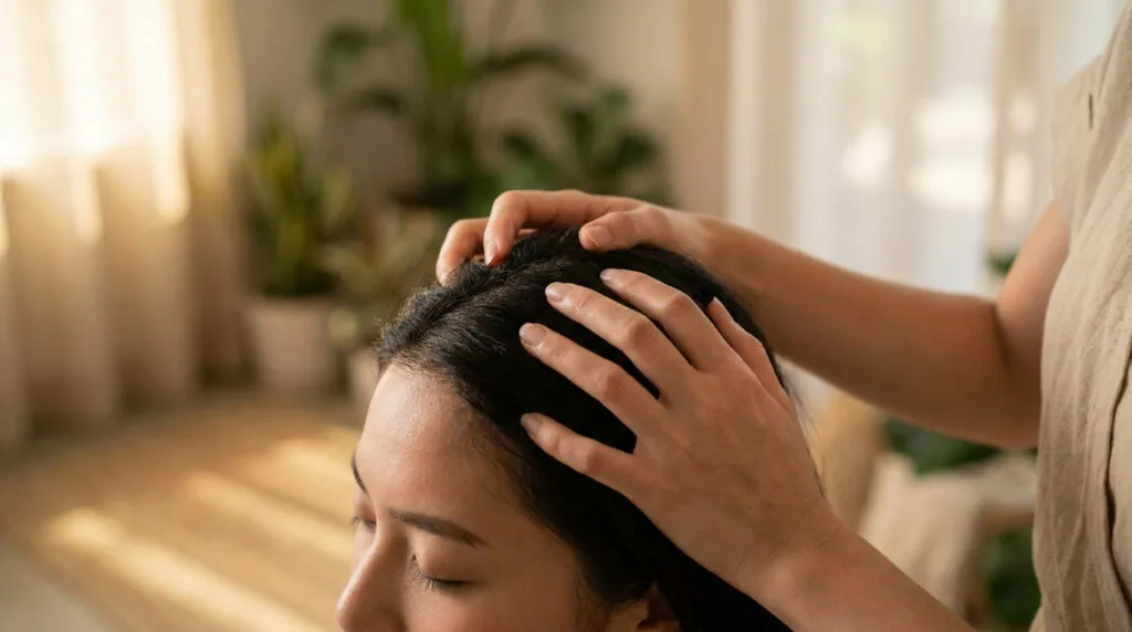 Le massage crânien pour apaiser ton esprit et tes cheveux
